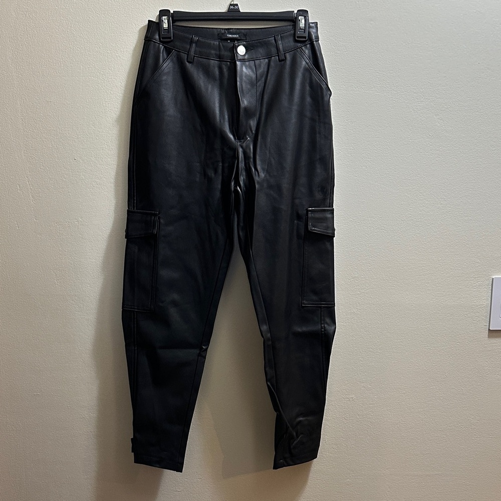 Forever 21 Women’s Leather Cargo Pants